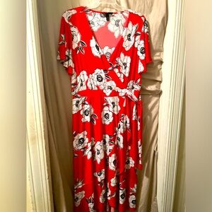 Lane Bryant orange high low wrap dress